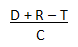 D plus R minus T, divided by C