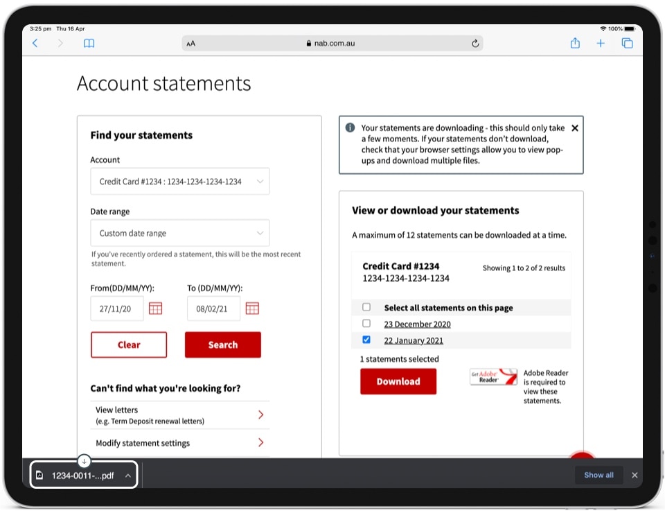 How To Download Account Statements | NAB App Help For Android - NAB