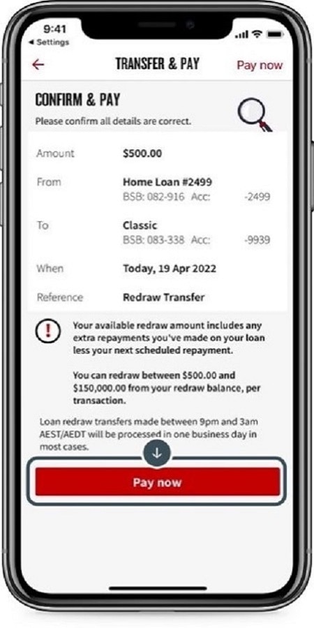 How to access available home loan redraw | Online banking guide - NAB