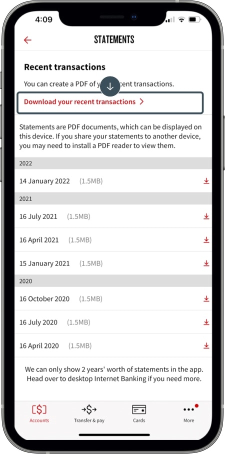 Download A Recent Transaction Statement | Online Banking Guide - NAB