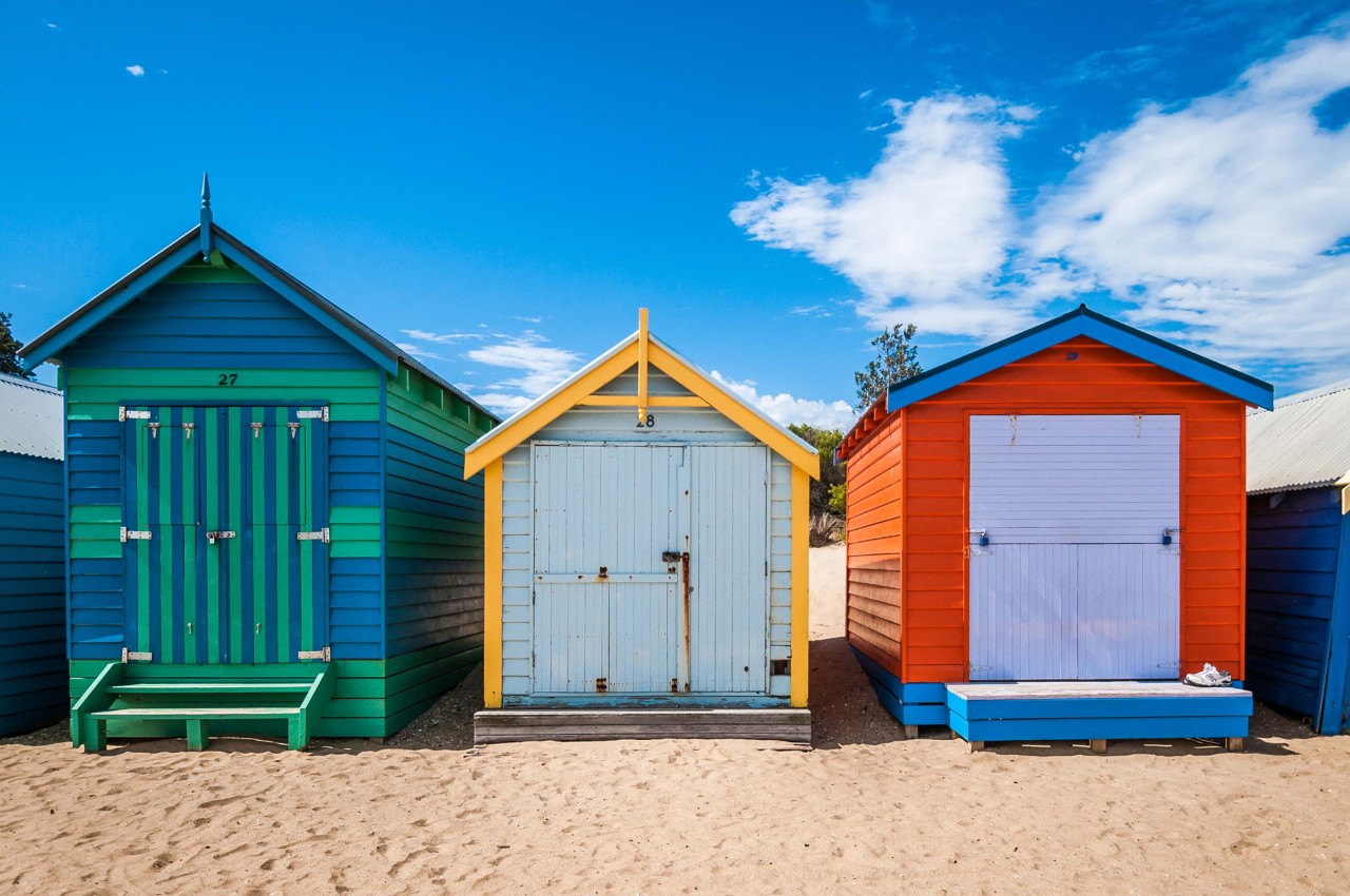 Colourful huts